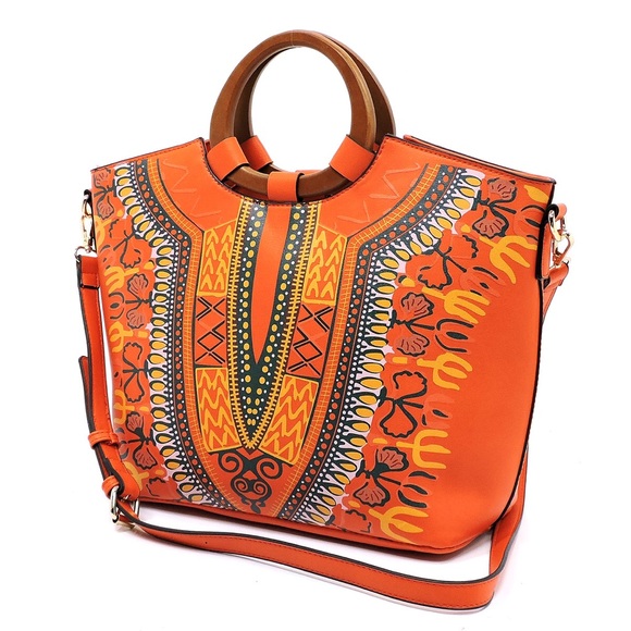 Bohemian Wooden Top Handle 2-1 Satchel/ Purse - Picture 8 of 8